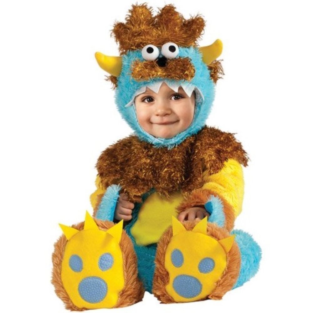 Cute Monster Halloween Costume 6/12 months Plush Jumpsuit Unisex Infant Baby